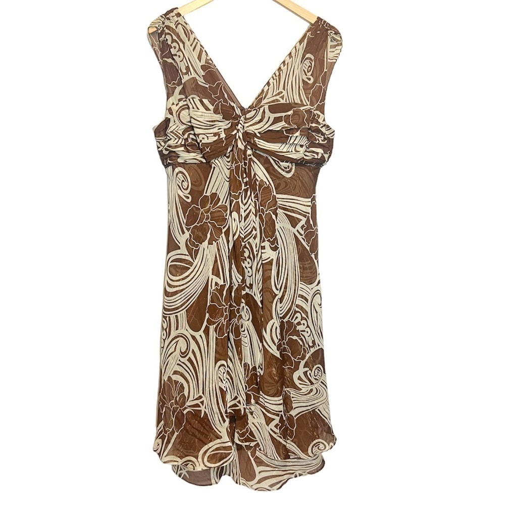 R&M Richards Floral Midi Sparkle Ruffle Y2K Style Dress 14
